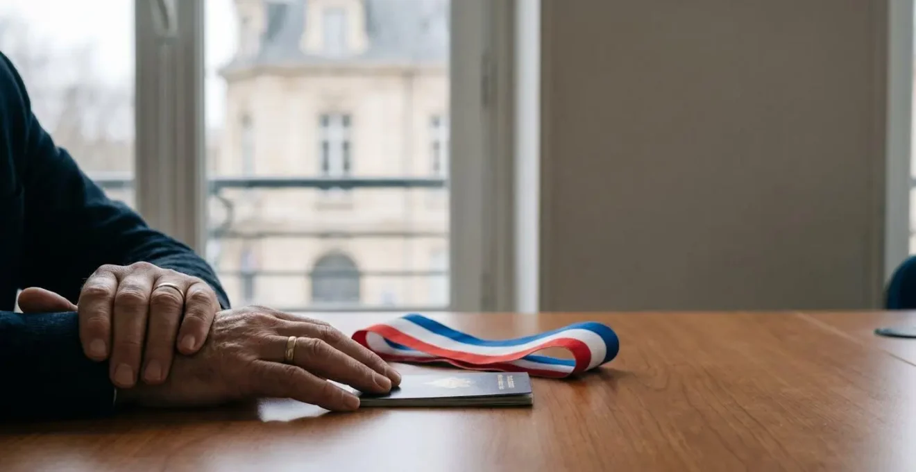 Documents officiels et passeport posés sur un bureau, symbolisant les démarches administratives complexes d'un décès survenu à l'étranger