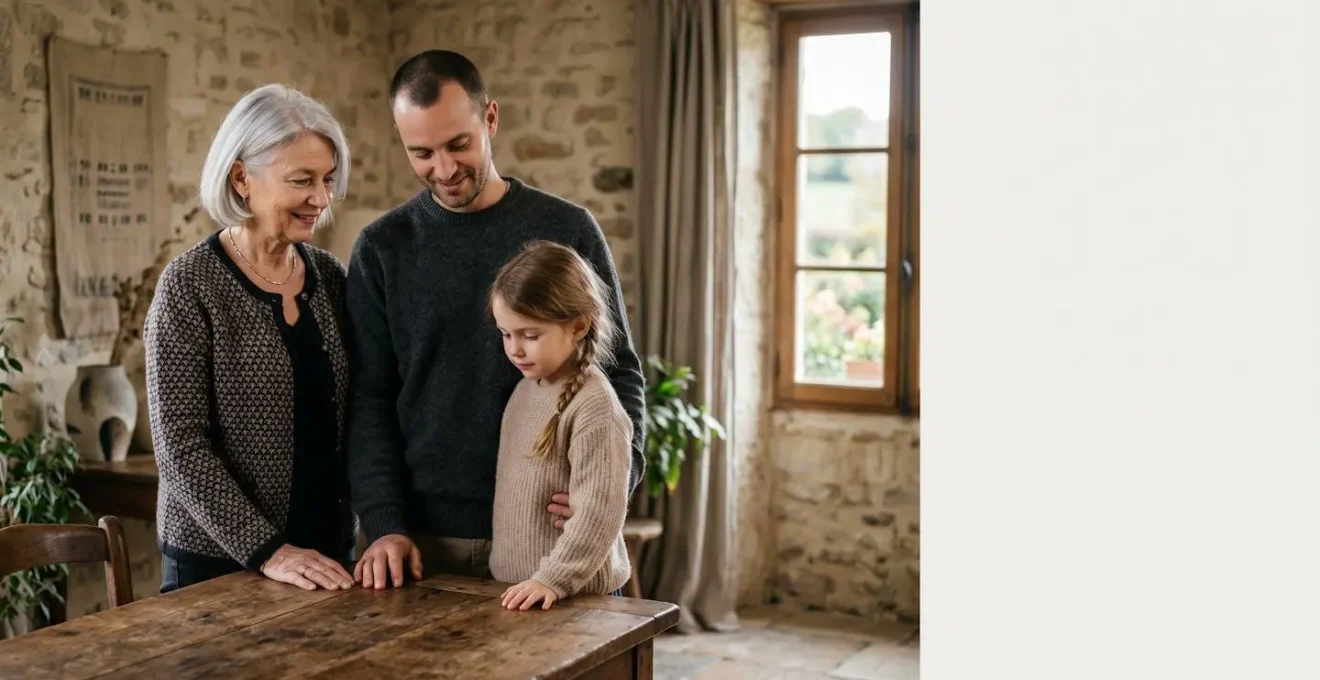 Photographie symbolique illustrant la transmission familiale du patrimoine en l'absence de testament en France
